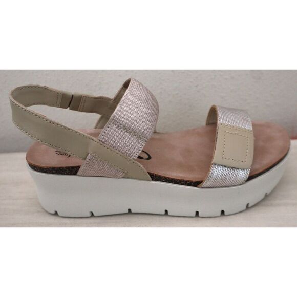 OTBT 10335 Women's Sz 9M Silver Nova Leather Slingback Platform Sandals - Picture 5 of 15